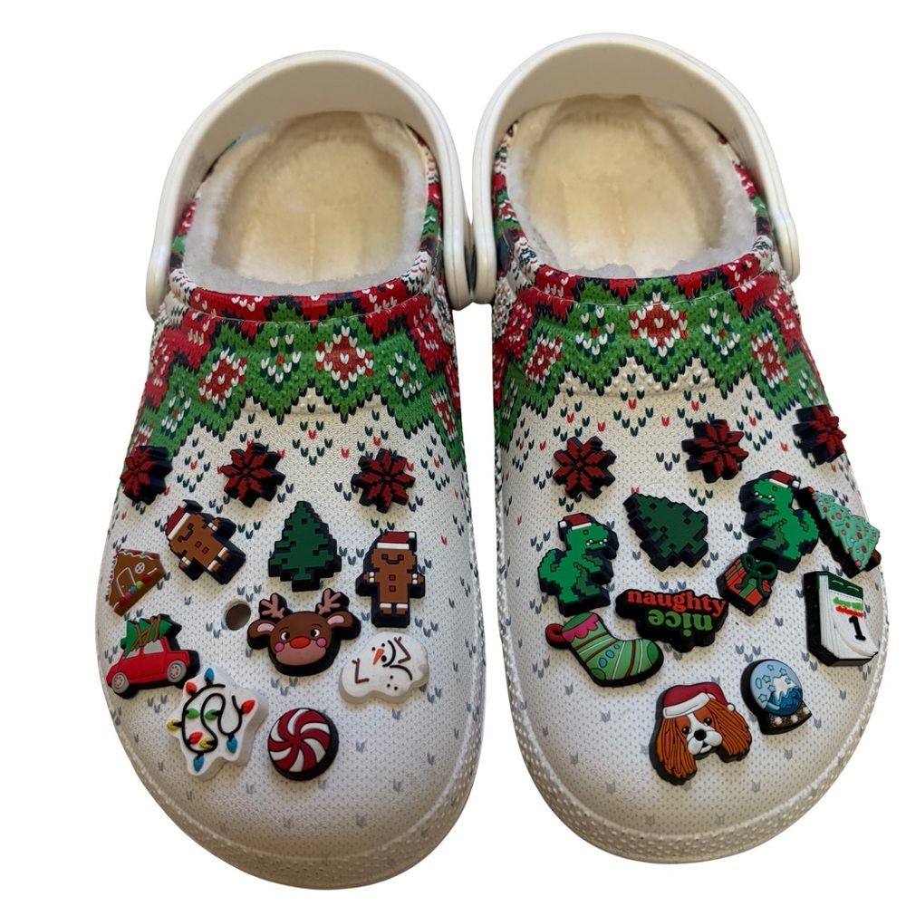🎄CROCS- Festive Holiday Clogs with 24 Christmas Jibbitz